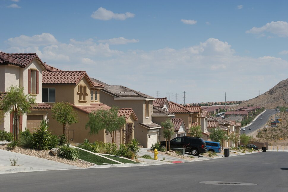 A Las Vegas residential neighborhood street